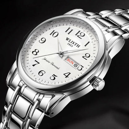 Montre de luxe pour femme, montre à quartz, montre-bracelet numérique, étanche, avec calendrier et affichage lumineux; style mode et professionnel, convient aussi aux hommes.