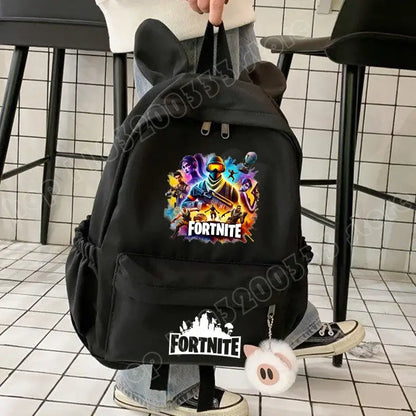 Nauja „Fortnite“ animacinio stiliaus kuprinė berniukams ir mergaitėms, kasdienė mokyklinė kuprinė, didelės talpos mokinio krepšys su triušio ausimis, kelioninė kuprinė, kanceliarinių prekių dovana