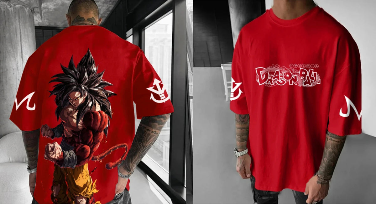 Tricou Dragon Ball Anime Super Saiyan 4 de vară pentru bărbați și femei, stil urban, lejer, casual, versatil, pentru părinți și copii