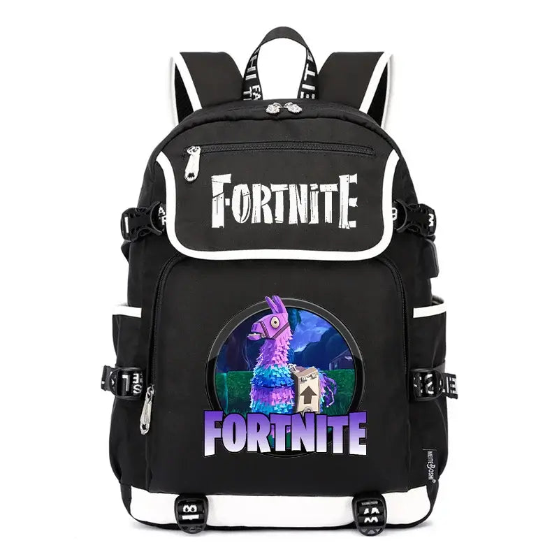 Zaino Fortnites di grande capacità, borsa casual a tracolla con porta USB, unisex, stile anime, cartella per studenti, nuovo regalo di cancelleria elegante