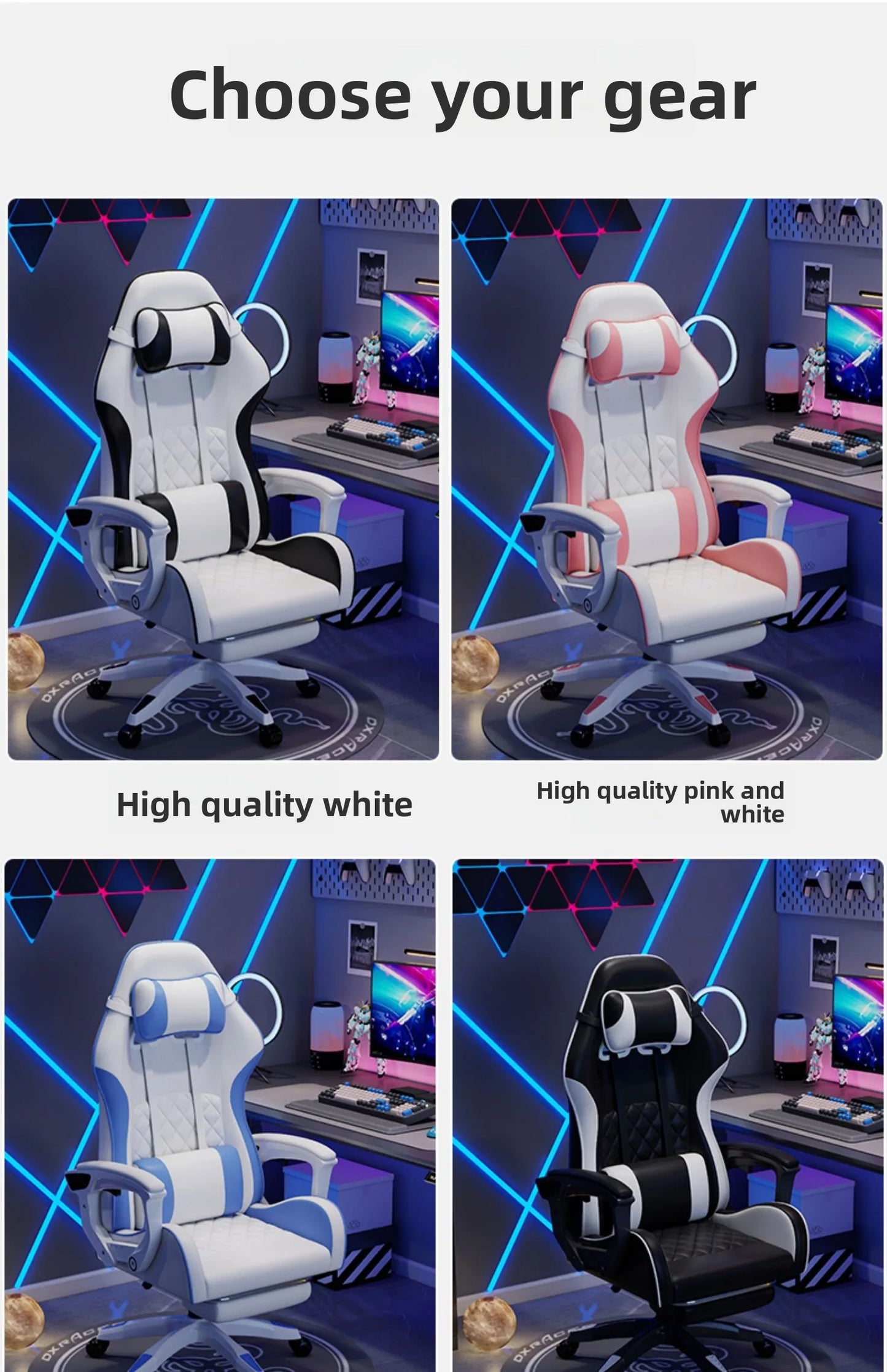 Male E-sports Chair is Comfortable for Prolonged Sitting, Computer Chair Can be Reclined for Leisure, Backrest