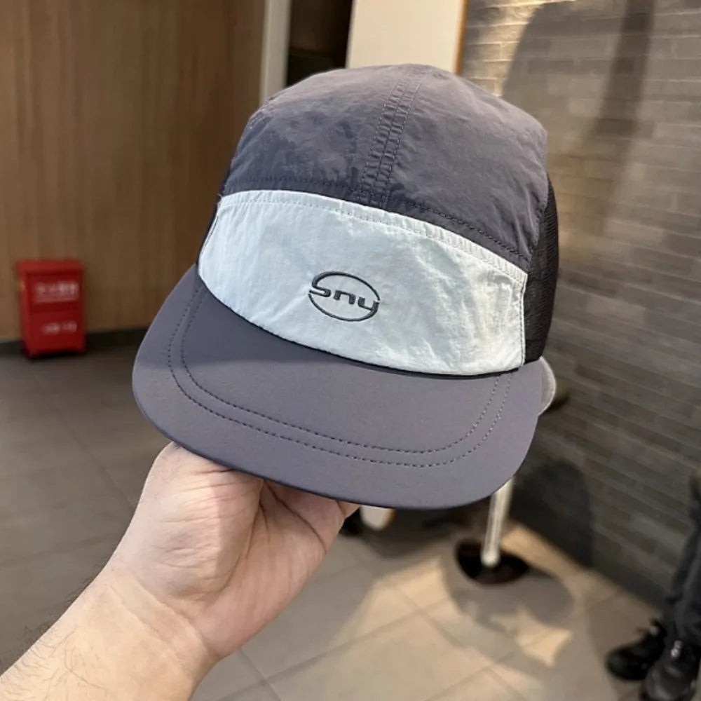 Korean Letter Embroidery Baseball Cap - Peaked Hat, Breathable Mesh Quick Drying UV Protection, Simple ins Style Lightweight
