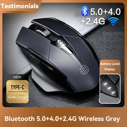 INPHIC F1 2.4G Wireless Mouse, 500mAh Ergonomic Rechargeable, Power Display, Office Home Silent Laptop Desktop Computer Universal