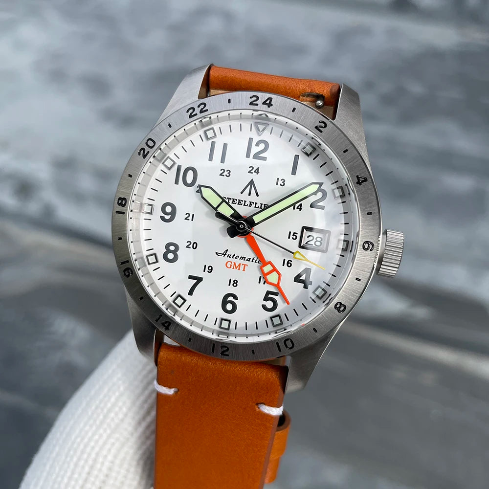 Reloj de pulsera mecánico STEELFLIER Official SF792 GMT con movimiento NH34, luminiscencia Super BGW9 C3, impermeable 200M, reloj de buceo de lujo para hombre