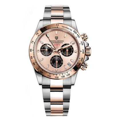 Montre pour homme PAGANI DESIGN – Modèle à cadrans colorés, montre-bracelet à quartz de luxe, chronographe équipé d'un mouvement
