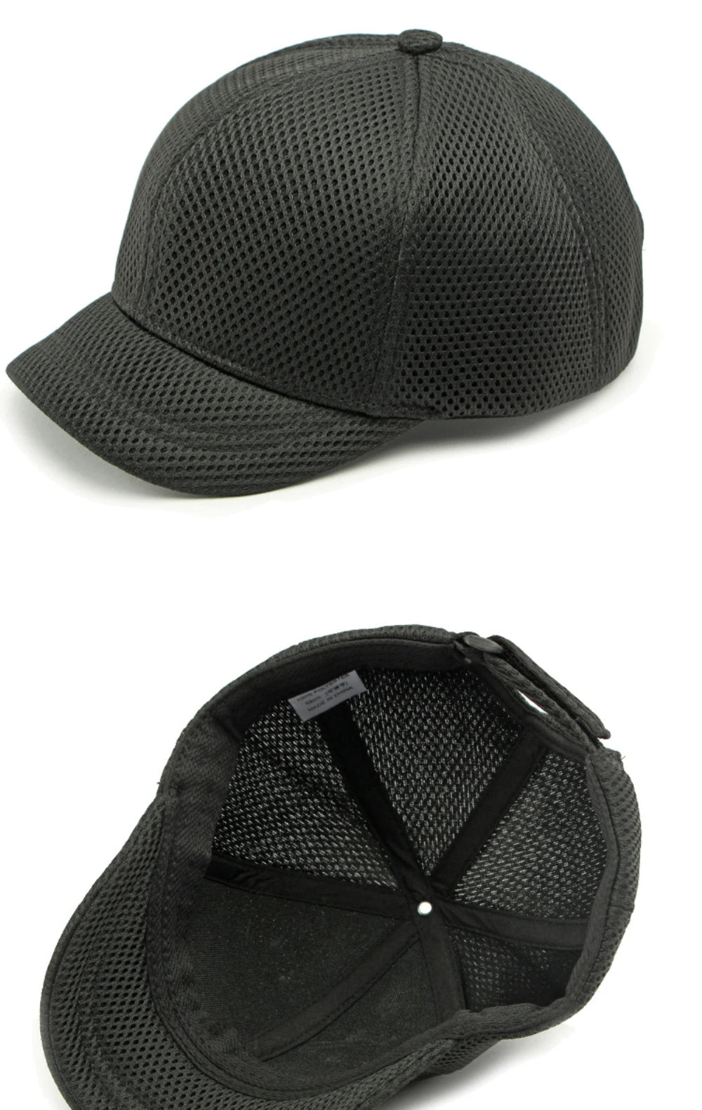 HT4828 5CM Short Brim Baseball Cap Male 6 Panels Baseball Hat Breathable Mesh Trucker Cap Men Women Solid Plain Snapback Cap