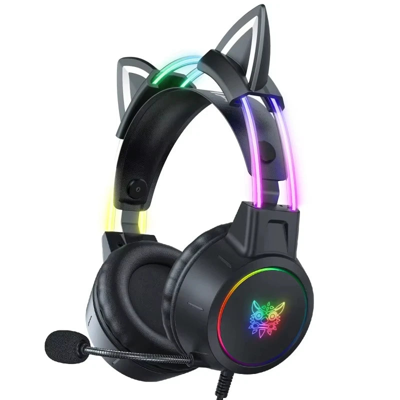 Casque de jeu ONIKUMA X15PRO, haut-parleurs de 50 mm, connexion filaire, éclairage RGB, microphone à réduction de bruit, son stéréo, pour PC, PS4, Xbox et Switch.
