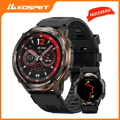 Ceas inteligent KOSPET TANK T3 Ultra 2 pentru bărbați, cu GPS, din oțel inoxidabil, rezistent la apă până la 50 m, IP69K, monitor de sănătate, compatibil cu Android și iOS
