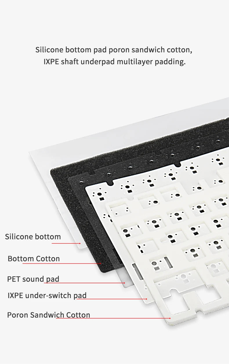AJAZZ AK820 mechanische Tastatur, 70 % Kompaktlayout/RGB-Beleuchtung/Hot-Swap-fähige Switches, mit kabelgebundener, kabelloser und Bluetooth-Verbindung