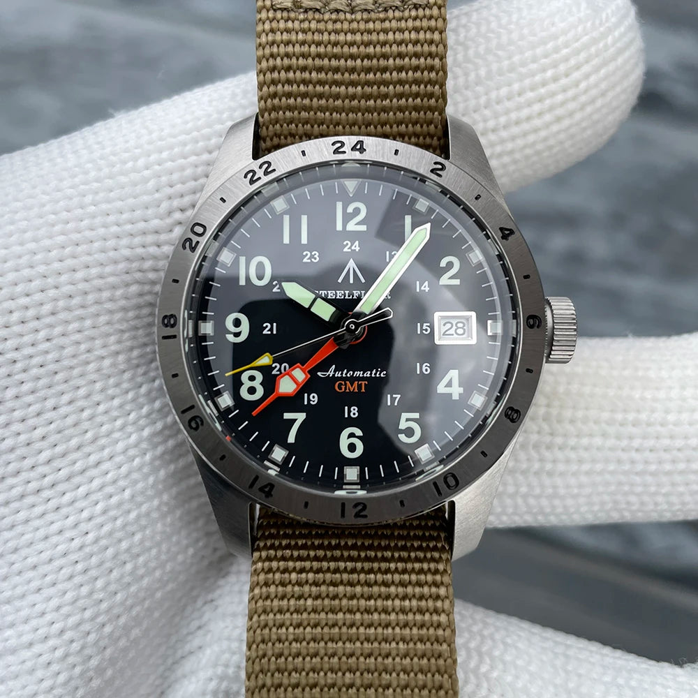 Reloj de pulsera mecánico STEELFLIER Official SF792 GMT con movimiento NH34, luminiscencia Super BGW9 C3, impermeable 200M, reloj de buceo de lujo para hombre
