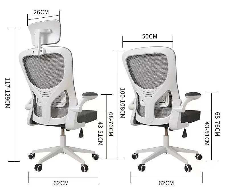 Chaise d'ordinateur à comcussion pour bureau à domicile, support ergonomique à la taille et au dos, chaise d'étude confortable, chaise de jeu