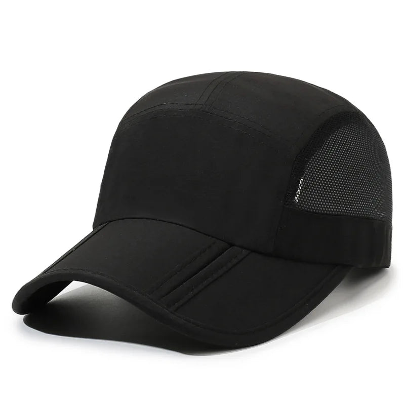 Men Women Quick Dry Baseball Cap Breathable UV Protection Mesh Sun Hat Adjustable Outdoor Sport Caps for Hiking Camping Fishing