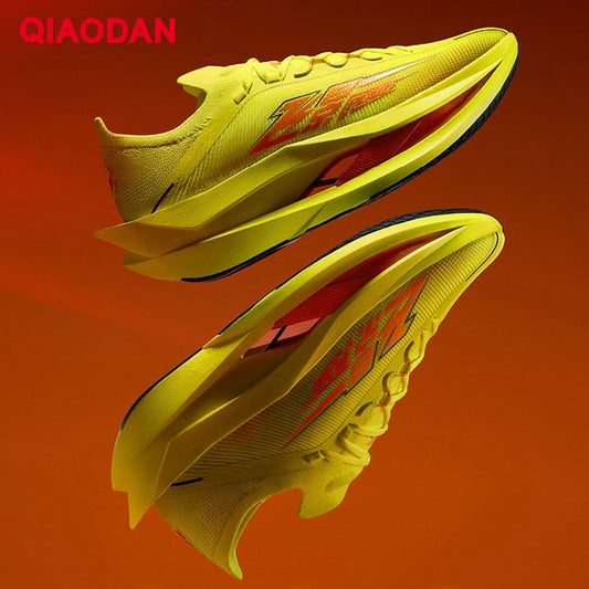 QIAODAN Feiying Plaid 3 Carbon Plate Men Running Shoes Marathon Racing Sneakers Rebound Cushion Athletic Shoes QDB023262290