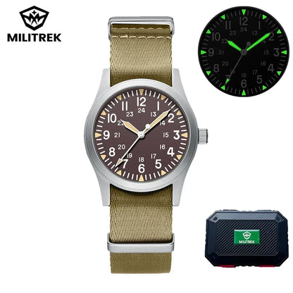 MILITREK 2026 New Military Retro Men's VH31 Quartz Watch 37mm Sapphire Stainless Steel 100m Waterproof C3 Luminous Watch for Men