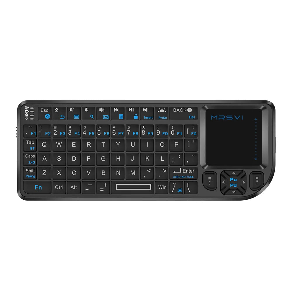Teclado Bluetooth Mini MRSVI A8 PLUS, teclado sem fios 2.4GHz retroiluminado com touchpad para Android TV Box, Mac, portátil, Windows