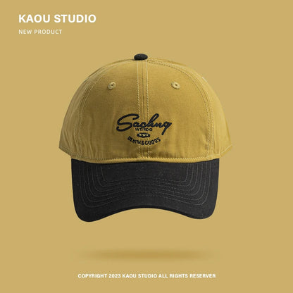 Deep top men's baseball cap big head circumference contrasting color trend street versatile sunshade women's cap
