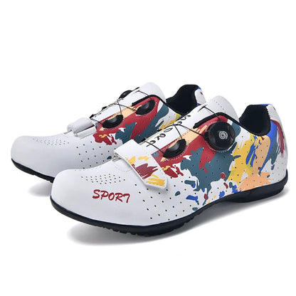Lock-Free Cycling Shoes Flat Pedal Shoes Men Bike Cleat Sneaker MTB Bicycle Biking Women Breathable Indoor Boots
