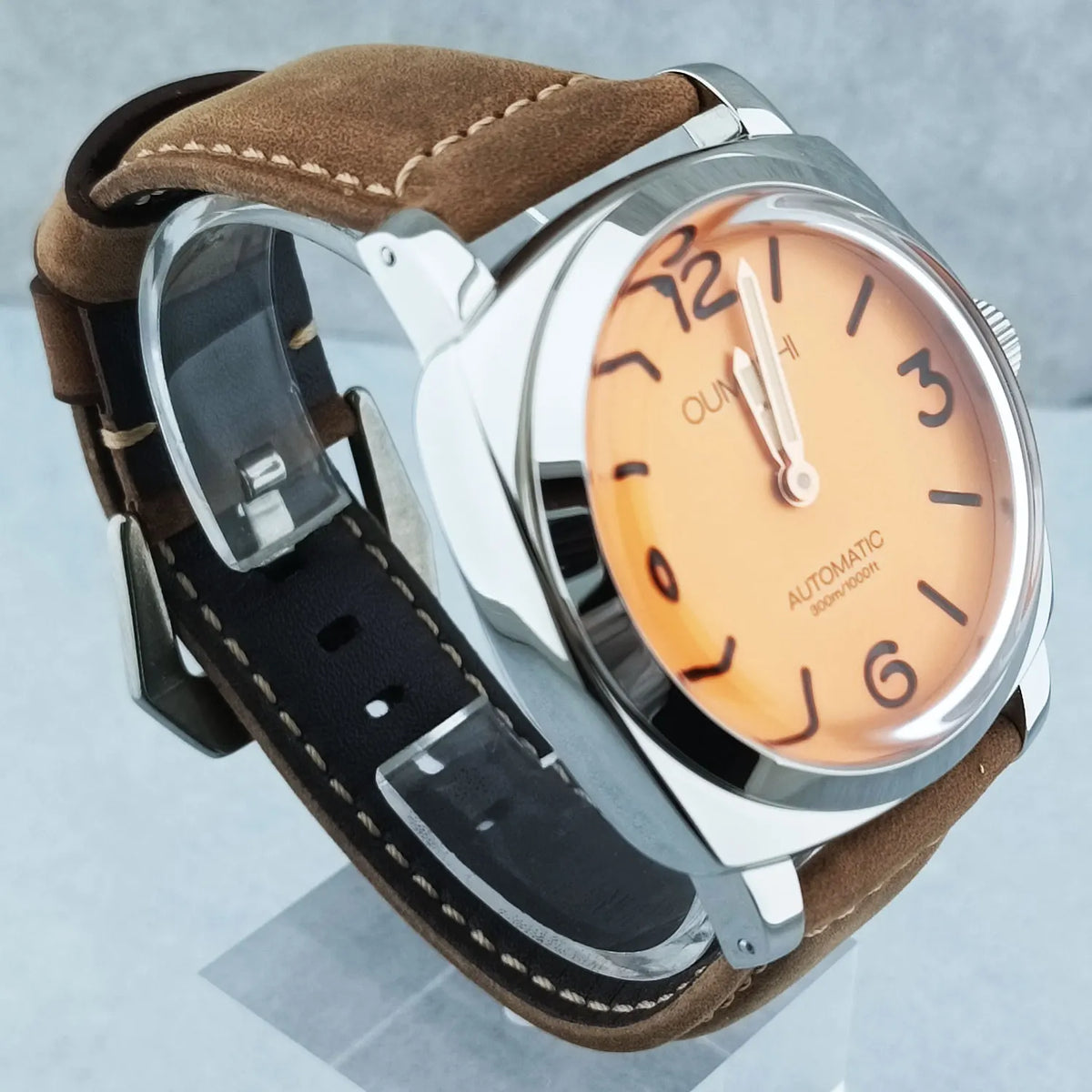 Zegarek męski 46 mm z ręcznym naciągiem, mechanizm Seagull ST3600, szkło szafirowe, wodoodporny, stal nierdzewna 316L, zegarek na zamówienie