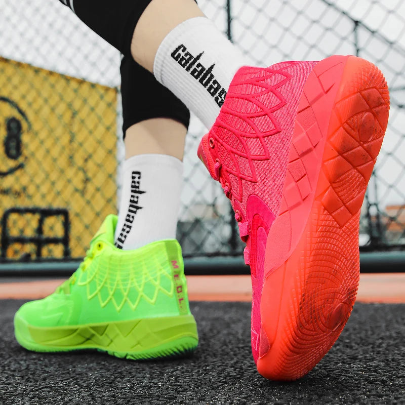 The youth actual combat basketball shoe movement outdoor comfortable cushioning wear-resisting fashion breathable high quality
