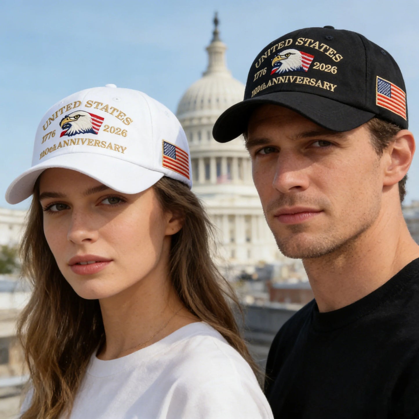 Hot Sale Unisex Baseball Cap American 250th Anniversary 1776-2026 Embroidered Hat Cap Eagle Pattern Outdoor Casual Dad Hat