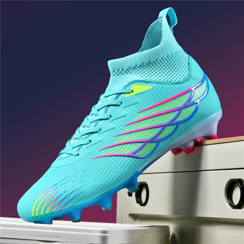 Superfly FG bottes de Football crampons de Football en plein air chaussures noires chaussures de Sport professionnelles souples bottes confortables respirantes grande taille