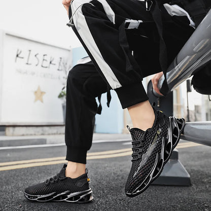 Sommer-sneakers til mænd i mesh, åndbare løbe- og tennissko til udendørs sport, Tenis Masculino, hvide casual vandresko, størrelse