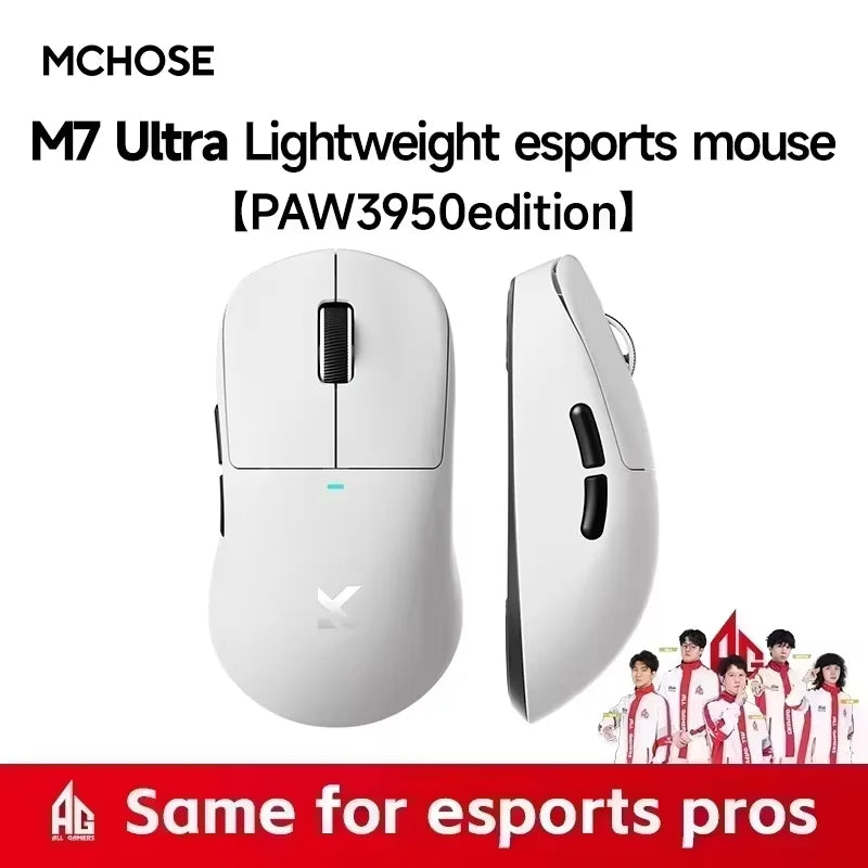 MCHOSE M7 Ultra ergonomska gaming miška PAW3950 Super Sensor TOPSPEED 8000Hz frekvenca poročanja, lahka zasnova, Realtek Master Mice