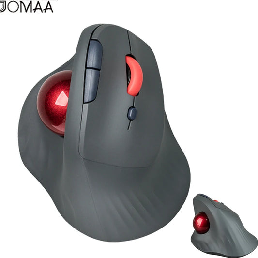 JOMAA Wireless Trackball Mouse Vertical Rechargeable Rollerball Mouse Ergonomic Silent Click Gaming Mouse for Windows Computer