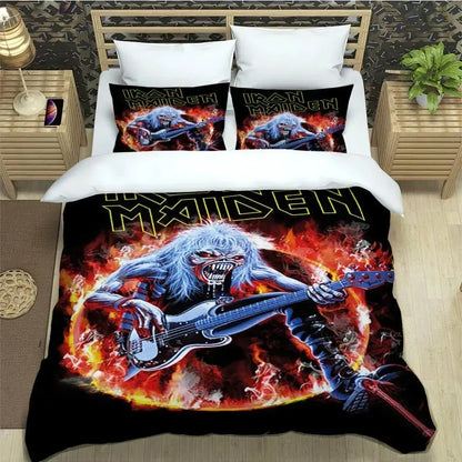 3D Rockband I-Iron-M-Maiden Bettwäsche-Sets – exquisites Bettwäscheset, Bettbezug, Bettwäscheset, luxuriöses Geburtstagsgeschenk