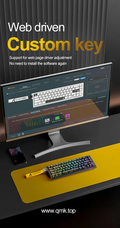ATTACK SHARK X68HE Magnetic Mechanical Keyboard, 8000Hz Rapid Trigger Gaming Keyboard with Hall Effect Magnetic Switches, SOCD, 0.01mm RT, Wired RGB Keyboard