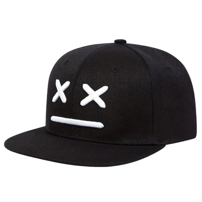 Unisex XX Smiling Face Embroidery Hip-hop Hats Spring Autumn Adjustable Casual Snapback Baseball Caps Sunscreen Hat Sports Cap
