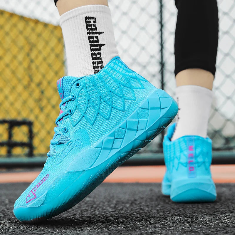 The youth actual combat basketball shoe movement outdoor comfortable cushioning wear-resisting fashion breathable high quality