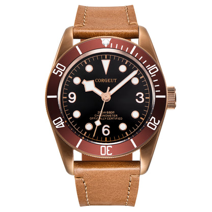 Luxusní pánské hodinky JapanCorgeut 41 mm, automatické, pouzdro z PVD, safírové sklo, vojenský styl, 10 BAR, hodinky Wim, luminiscenční, mechanické