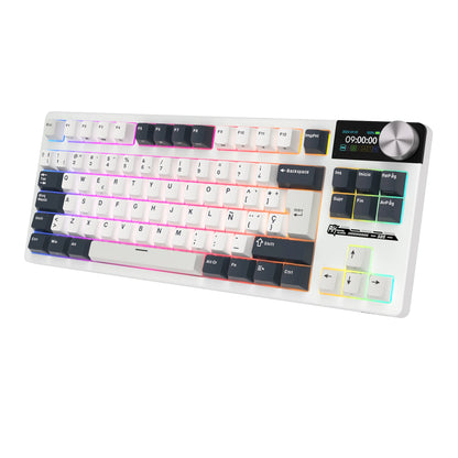 RK ROYAL KLUDGE S85 TFT Color Screen Mechanical Keyboard Tri Mode Wireless 85 Keycaps Hot-Swappable Gamer Keyboard RGB Backlit