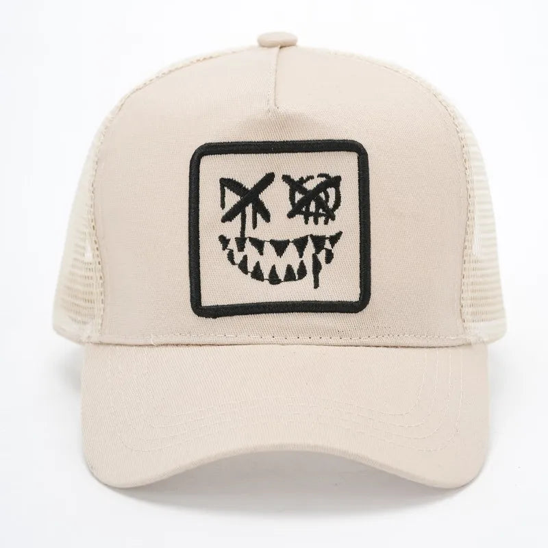 Doitbest Children XX Smiling Face Embroidery Baseball Caps Mesh Summer Outdoor Adjustable Casual Hats Boy Girl Sunscreen Hat