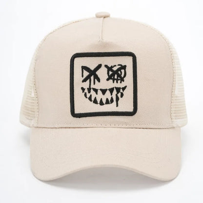 Doitbest Children XX Smiling Face Embroidery Baseball Caps Mesh Summer Outdoor Adjustable Casual Hats Boy Girl Sunscreen Hat