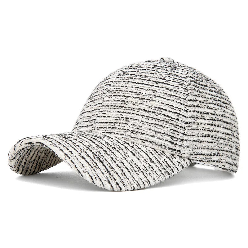 FS Fashion Black White Striped Baseball Cap For Men Casual Korean Street Women Hat Summer Streetwear Trucker Hats Gorra Hombre