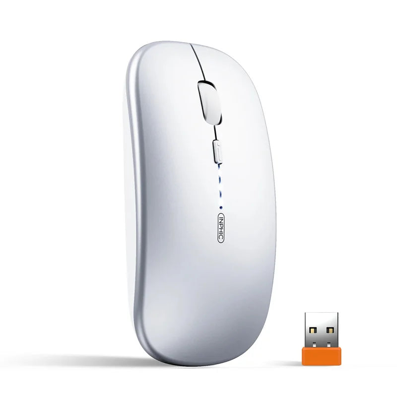Inphic M1P Rechargeable 2.4G Wireless Mouse Battery Level Display Office Mute Ultra Thin Portable Mouse for Laptop