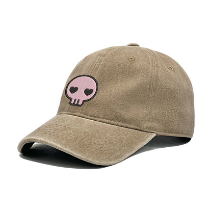 Retro Washed Distressed Baseball Cap Skull Embroidered Dad Hat Men Women Casual Adjustable Outdoor Sun Hat 260617
