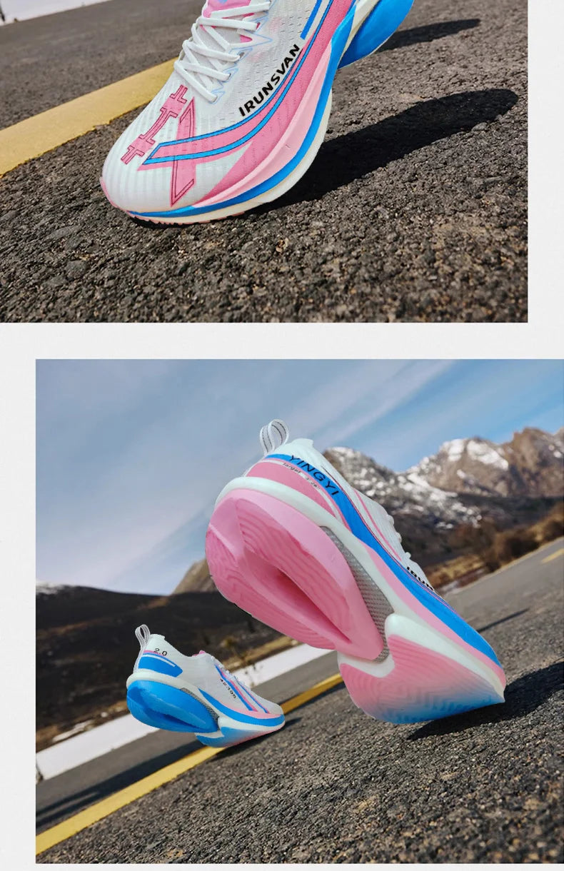 IRUNSVAN Men's Full-Palm Carbon Plate Marathon Road Running Shoes With Quick Rebound And Full Of Power Zapatillsa de deporte