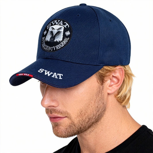 SWAT Eagle Baseball Cap Men's Embroidered Eagle Pattern Adjustable Peaked Caps Outdoor Visor Hat Tactical Hat Military Cap