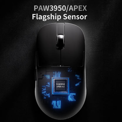 AJAZZ AJ159 APEX Mouse Tri Mode Wireless 8K PAW3950 Sensor Low Latency Gaming Mouse Charge Base Customize Lightweight PC Gamer