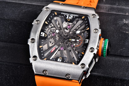 2026 New PAGANI DESIGN Men's Quartz Watches VH65 Movt Skeleton Dial 100M Waterproof Sport Rectangle Sapphire Glass Watch for Men