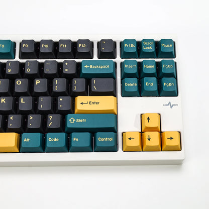 KBDiy GMK MarrsGreen Tastenkappen Retro PBT ISO Double-Shot Cherry-Profil Tastenkappen für MX-Switches Mechanische Gaming-Tastatur-Tastenkappen