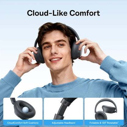 Casque sans fil Baseus ANC, écouteurs supra-auriculaires 80H, réduction de bruit à 95%, casque Bluetooth 6.0