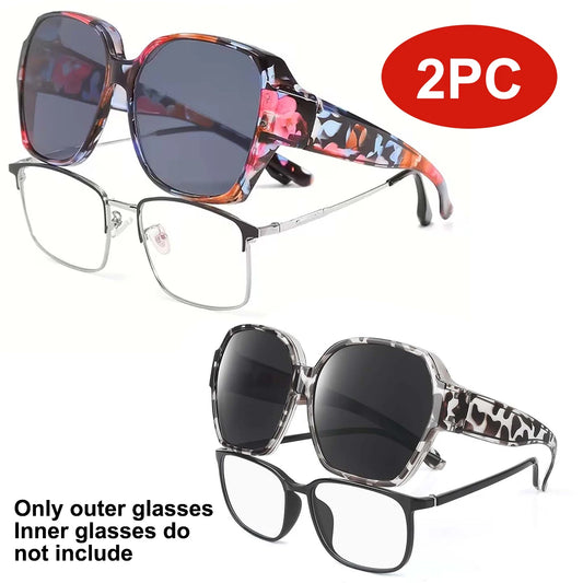 Oversized Over Glasses T01 Sunglasses for Women Men Square Fit Over Sun Glasses UV400
