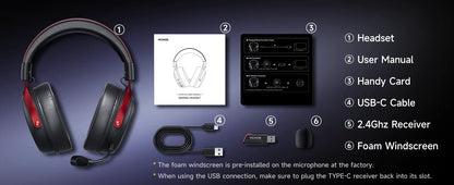 MCHOSE V9 Pro Gaming Wireless Headset 7.1 Surround Sound Headphones Noise Canceling Mic Low Latency Lightweight for PS5 PC SWITCH