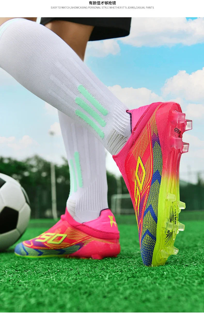 New Men Football Boots High-quality Soccer Shoes Sneakers Match Indoor Non-Slip Grass Cleats High-top Futsal Hot-selling Outdoor