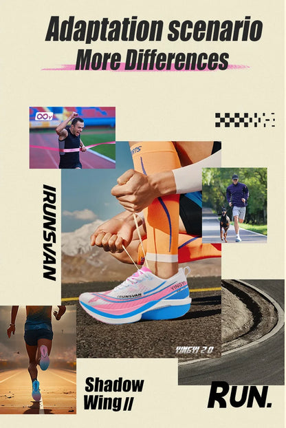 IRUNSVAN Men's Full-Palm Carbon Plate Marathon Road Running Shoes With Quick Rebound And Full Of Power Zapatillsa de deporte
