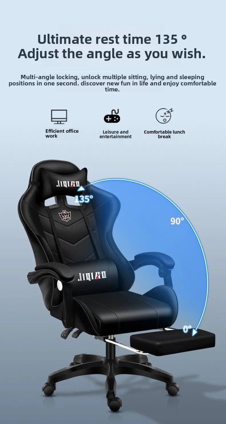 Gaming Chair Comfortable Sedentary Ergonomic Game Chair Reclining Massage Rotating Chair